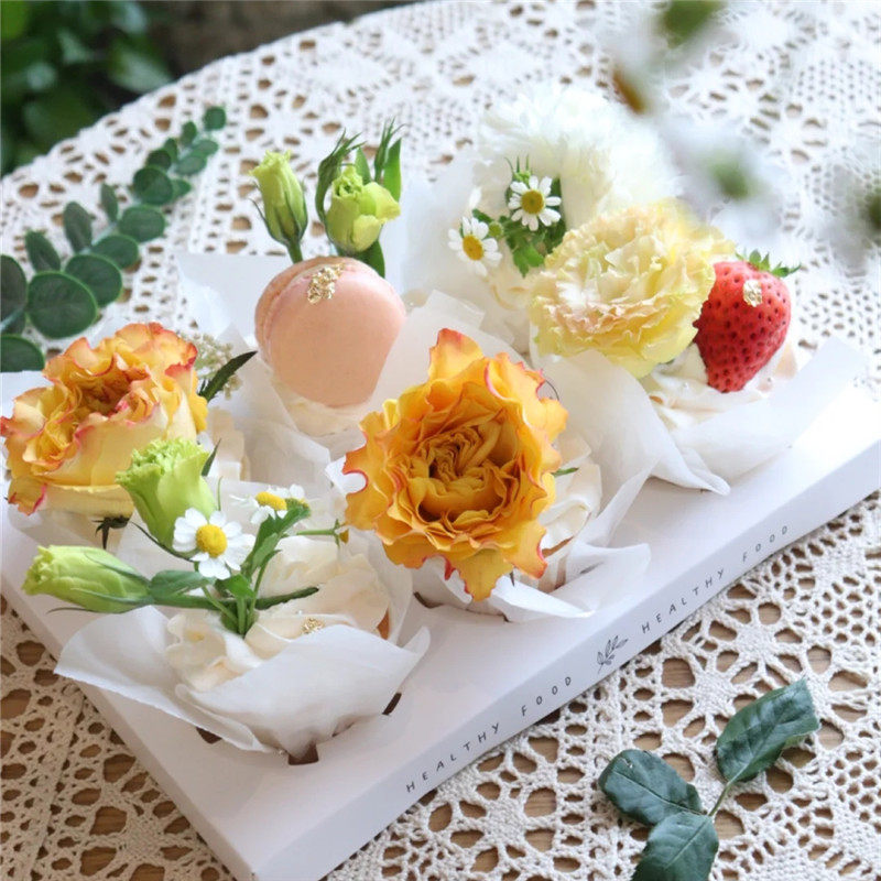 母亲节女神蛋糕纸杯郁金香礼帽花边生日麦芬杯子托粉色渐变甜品台