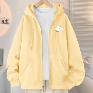 早秋连帽卫衣女2025新款开衫拉链女款外套春秋薄款秋天衣服小个子