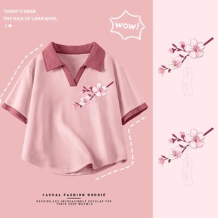 国风短袖t恤女2025年新款夏季正肩显瘦短上衣服新中式v领穿搭女款