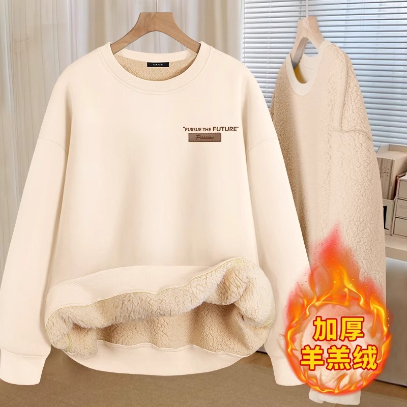 2024新款羊羔绒保暖冬季女装卫衣