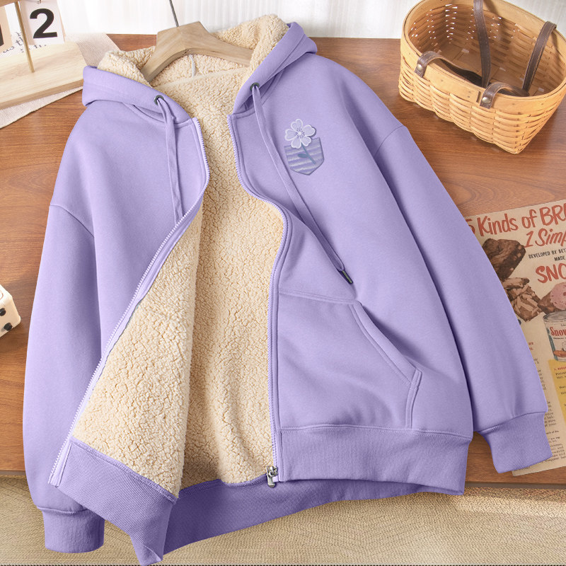 2024新款冬季羊羔绒女装开衫外套