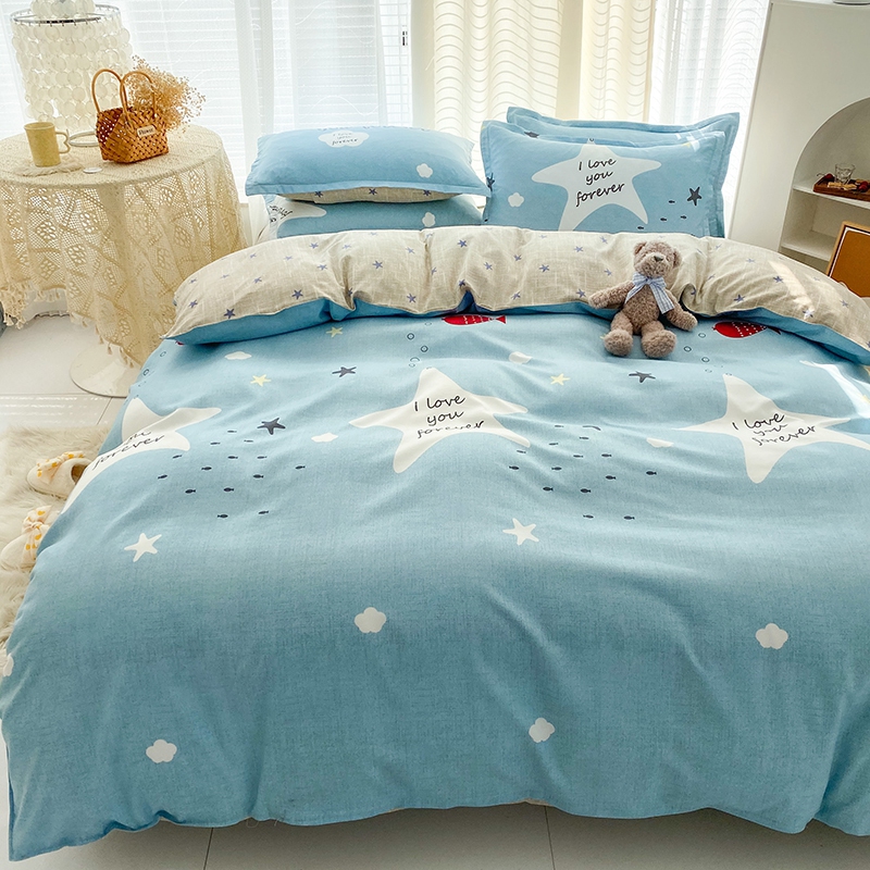 非全棉母婴级床单被套单人学生宿舍三件套3A类非纯棉床品四件套