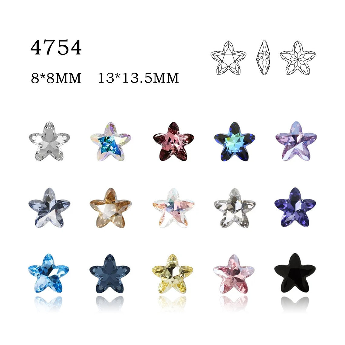 4754海星美甲钻华子DIY堆钻超闪水晶吊坠奥钻奥地利水晶施华洛