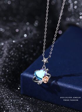 【玫瑰星球】s925纯银月光石星球项链女森系小众设计高级感锁骨链