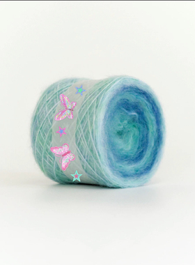 马海系列｜Mohair渐变特色马海中粗diy手工冬季长段染长绒毛线50g