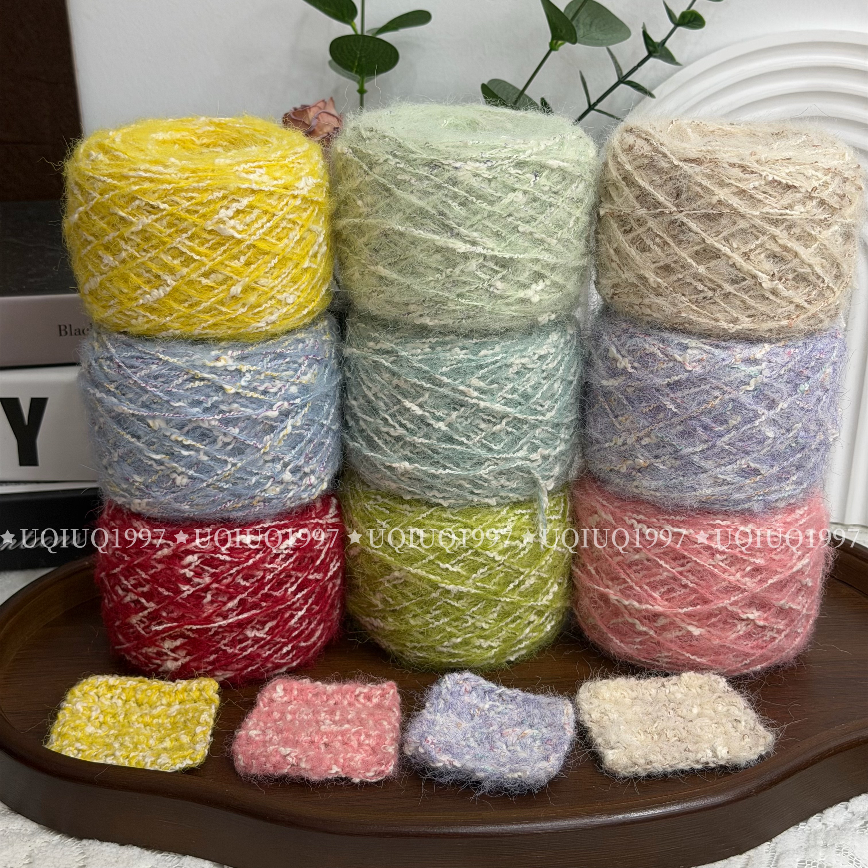 花式马海混线蓬松长毛手作纱线手工编织围巾帽子包包DIY毛线高档