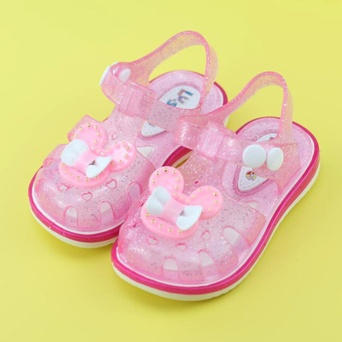 女童凉鞋蝴蝶结小公主水晶鞋