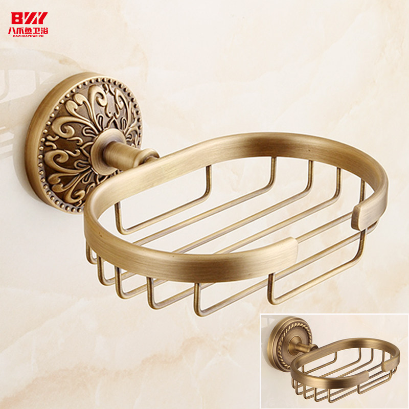 欧式卫生间皂网肥皂架香皂盒仿古香皂架肥皂盒全铜浴室挂件免打孔