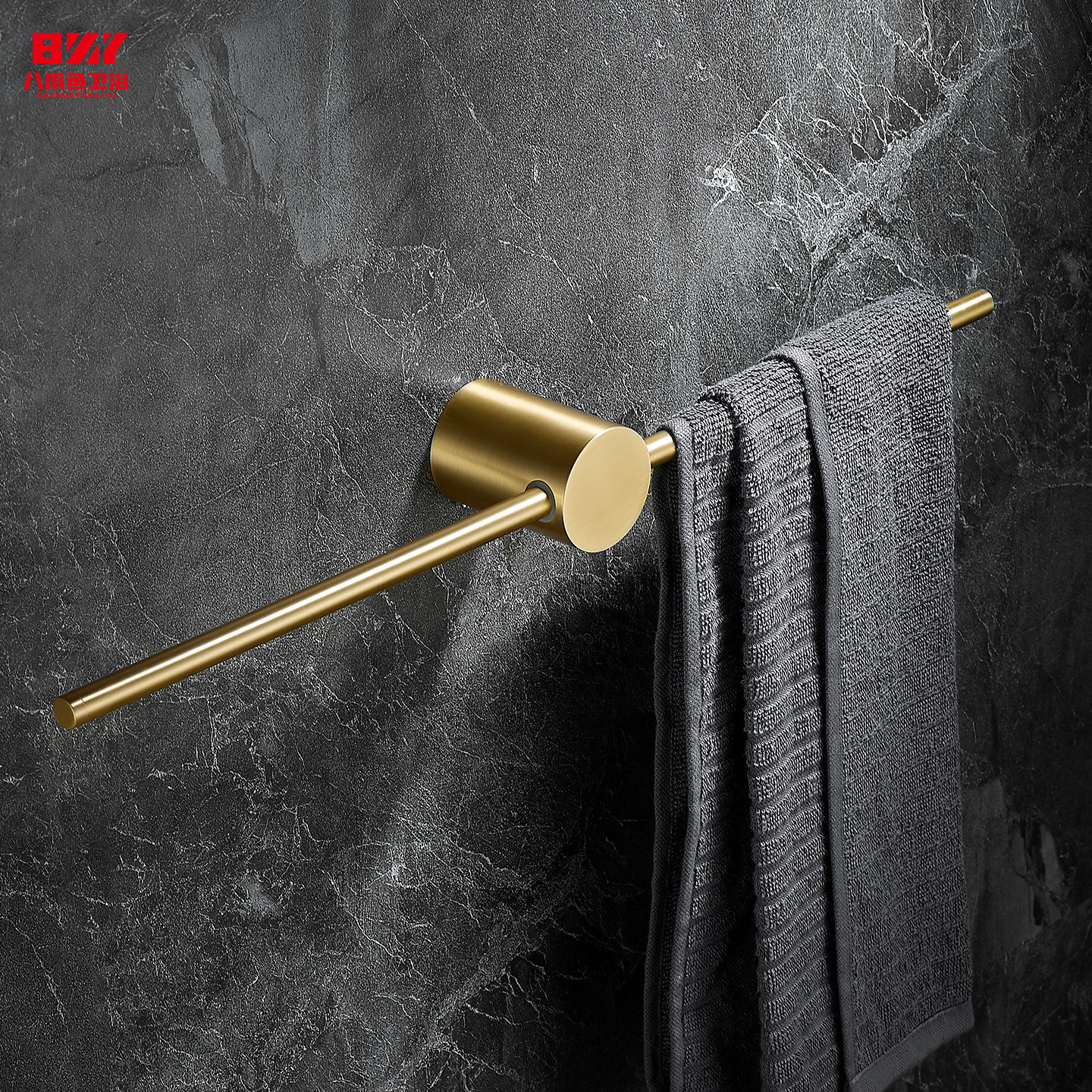 免打孔毛巾架全铜极简轻奢风格卫生间浴室单杆拉丝金毛巾杆拖鞋架,家装主材,毛巾杆/毛巾挂,淘宝优惠券,粉丝福利购,淘宝优惠卷