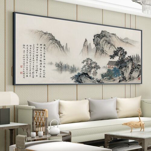 蒙娜丽莎新款线绣客厅书法字画