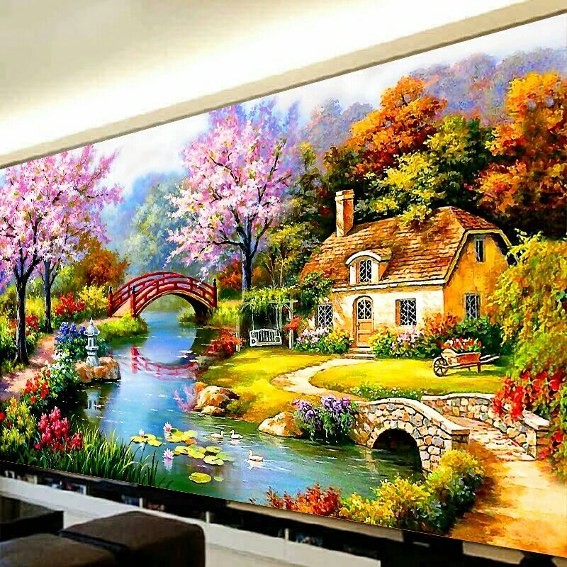 蒙娜麗莎新款線繡客廳大幅唯美