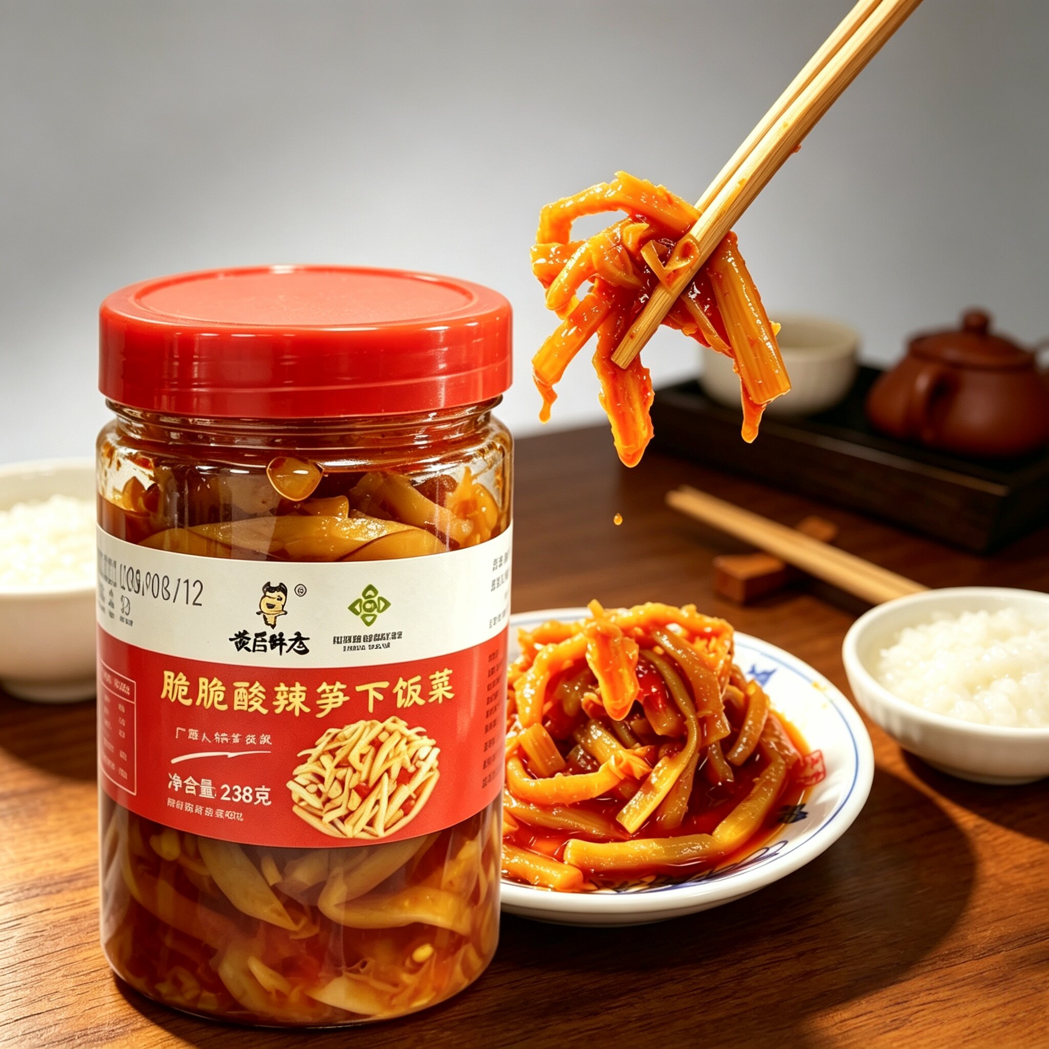 开盖即食广西酸辣脆笋下饭配粥图片