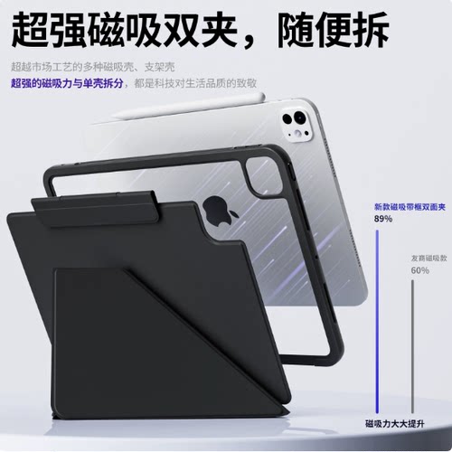 适用iPad A16保护套iPadA11英寸PAD平板电脑A3354-APPLE第十一代iPDa全包iPad(A16)Y折支架磁吸双面夹外壳