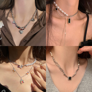 INS Fashion necklace pearl multilayer