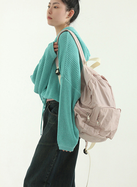 韩国品牌买手款 string pocket backpack 多口袋运动休闲双肩背包