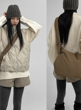 韩国线上品牌BLACKUP秋冬Monol Two-way Padded 慵懒单肩包斜挎包