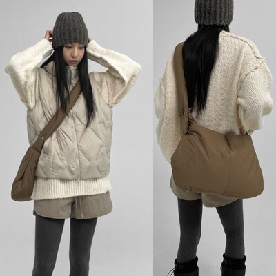 韩国线上品牌BLACKUP秋冬Monol Two-way Padded 慵懒单肩包斜挎包