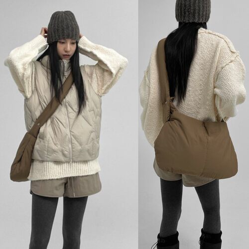 韩国线上品牌BLACKUP秋冬Monol Two-way Padded 慵懒单肩包斜挎包