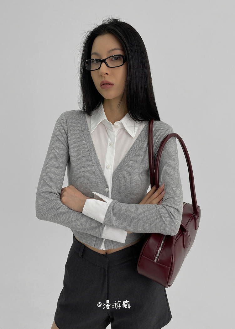 韩国线上品牌BLACKUP 24春季大容量简约休闲法棍腋下包皮革单肩包