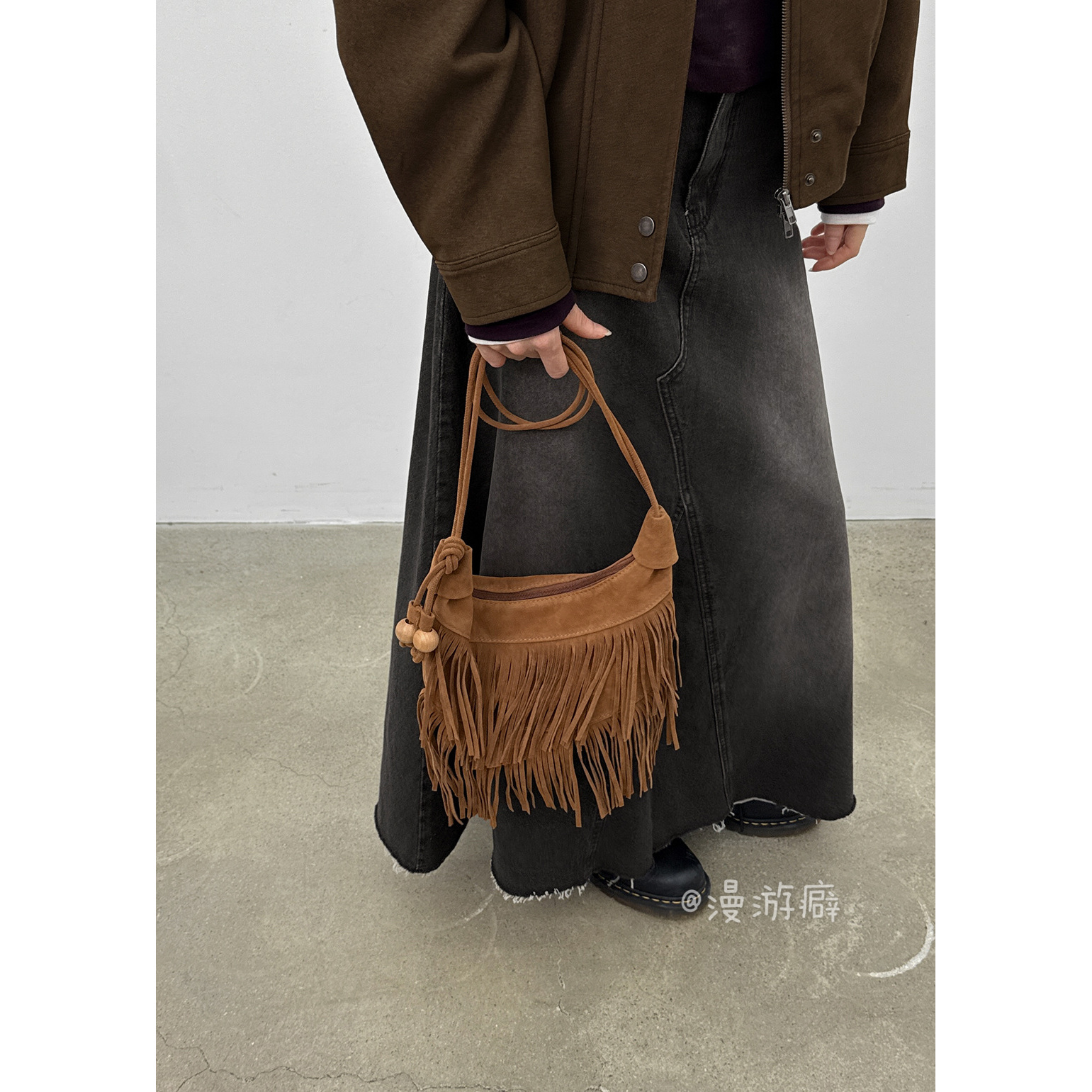 韩国25年冬新款ins线上潮牌blackup流苏包单肩包Swedish minibag