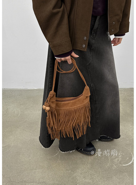 韩国25年冬新款ins线上潮牌blackup流苏包单肩包Swedish minibag