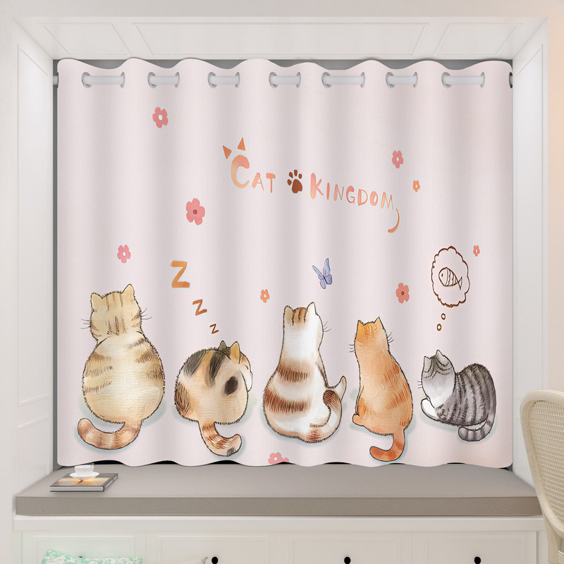 窗帘儿童房男孩女孩卧室房间全遮光2021年新款流行卡通免打孔定制