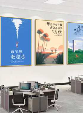 办公室装饰画励志挂画公司企业文化墙走廊标语海报会议室壁画海报