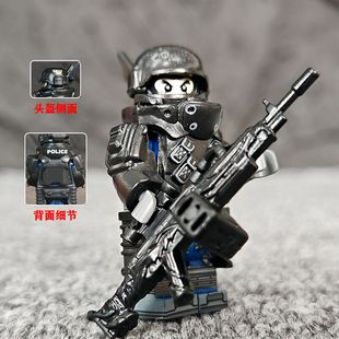 第三方积木人仔适用乐高军事特警赛博朋克2077雇佣军拼装玩具礼物