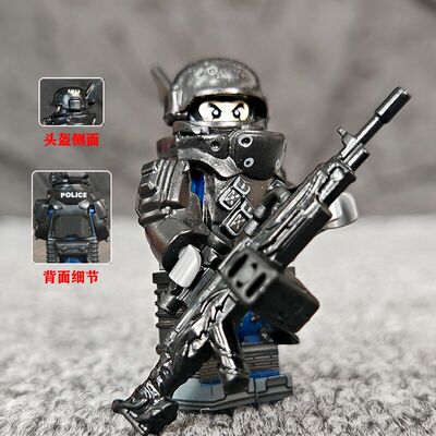 第三方积木人仔适用乐高军事特警赛博朋克2077雇佣军拼装玩具礼物