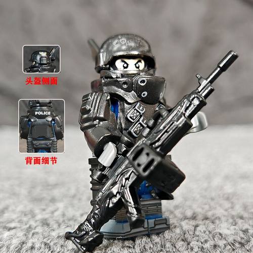 第三方积木人仔适用乐高军事特警赛博朋克2077雇佣军拼装玩具礼物