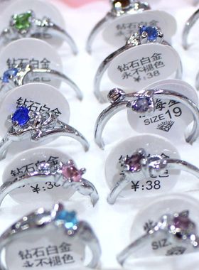 批发女士戒子水钻戒子礼品不褪色