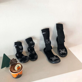 产地法国欧洲进口Collegien NUNUNU合作版高筒骷髅婴儿亲子室内鞋