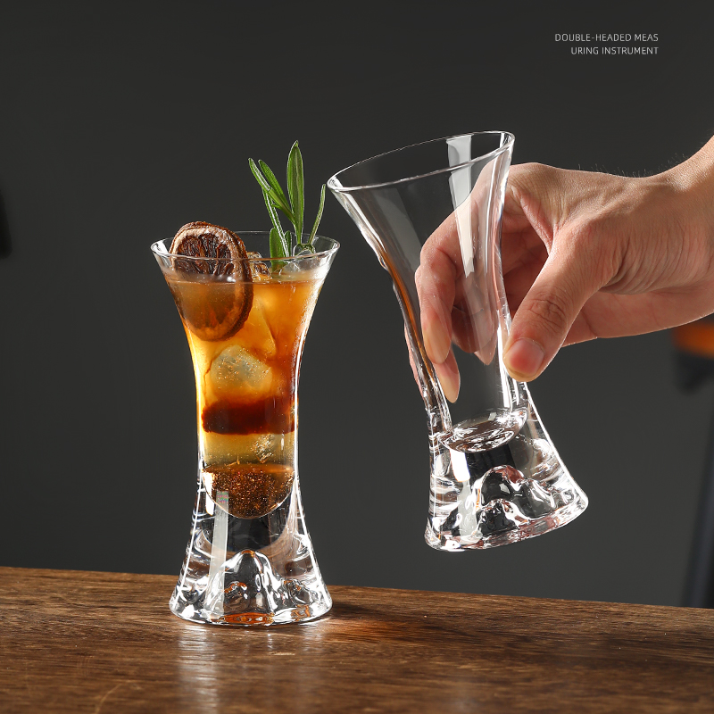 高颜值收腰观山杯水晶玻璃杯果汁杯香槟杯鸡尾酒杯咖啡冷饮杯子