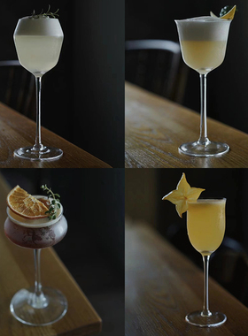 创意鸡尾酒杯酒吧调酒高脚杯日式扩口马天尼酒杯香槟杯闻香品酒杯