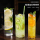 通透轻薄无底玻璃鸡尾酒杯简约长岛冰茶杯超薄圆形柯林杯长饮水杯