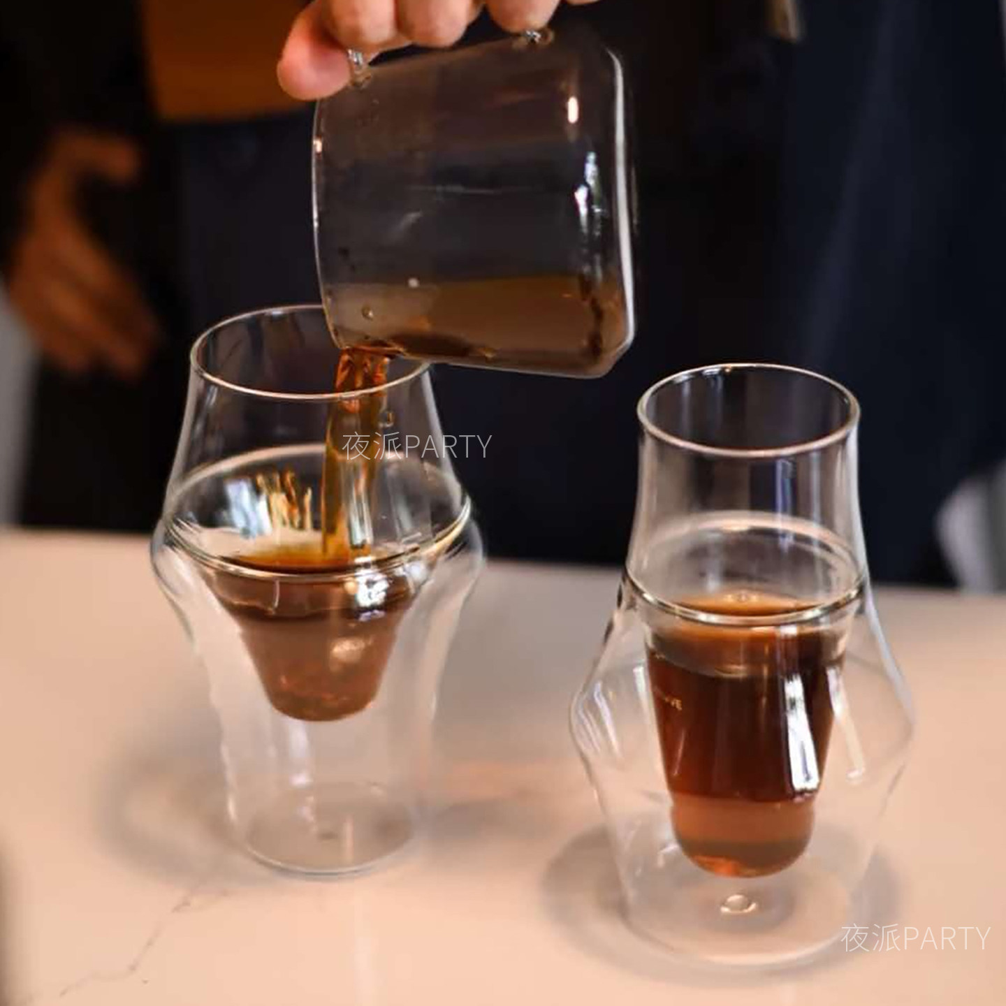 手冲咖啡品鉴杯日式双层高硼硅玻璃闻香分享杯子耐高温单人品香杯