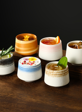 中式复古陶瓷马克杯设计感小众特调杯微醺酒杯鸡尾酒杯茶杯咖啡杯