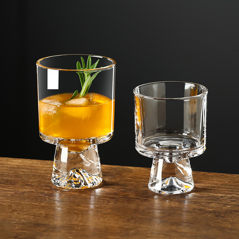 加厚玻璃富士山杯鸡尾酒杯落日余晖长饮杯果汁杯调酒杯冷饮杯子