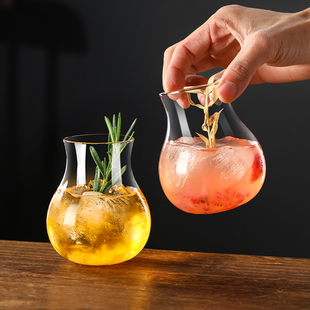 ins风创意玻璃咖啡杯轻薄冰美式 拿铁杯简约茶杯鸡尾酒杯冷饮杯子