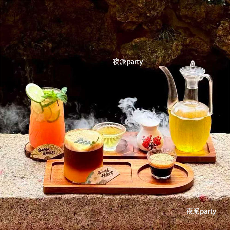 中式复古木质托盘咖啡厅面包咖啡实木托盘茶几杯垫收纳盘早餐盘子