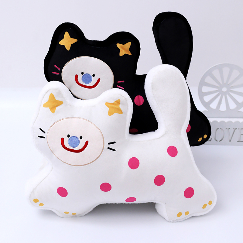 创意小丑猫抱枕毛绒玩具公仔靠垫沙发座椅午睡靠枕送女生节日礼物