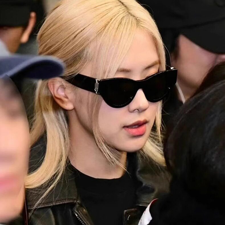朴彩英rose同款墨镜2024新款欧美复古猫眼防紫外线近视太阳眼镜女