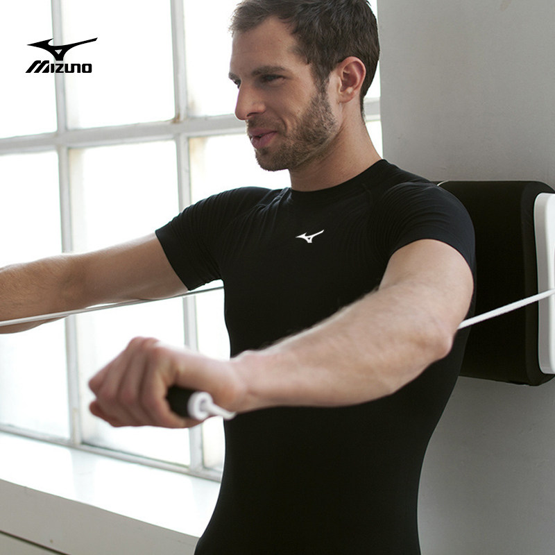 Mizuno/美津浓男子训练运动成人健身透气休闲紧身短袖短裤紧身衣