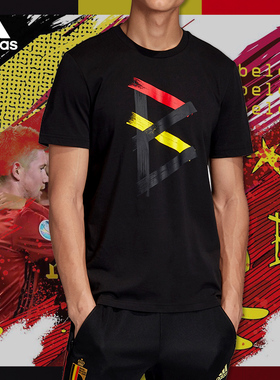 ADIDAS/阿迪达斯 RBFA STR GR TEE2020欧洲杯比利时男子球迷T恤