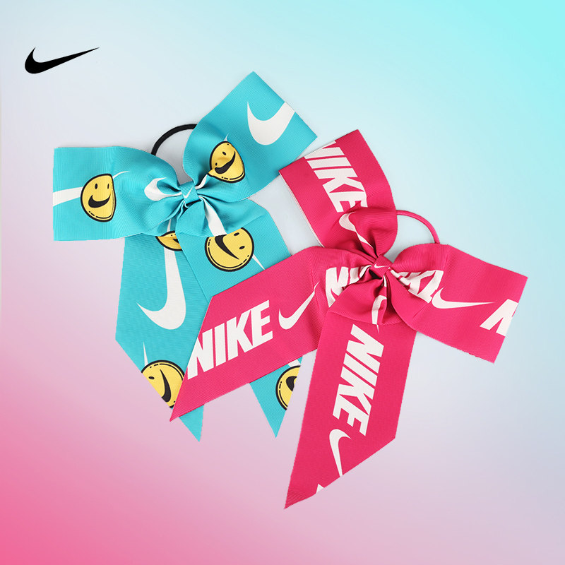 NIKE耐克大蝴蝶结运动可爱少女发饰发圈皮筋弹力头绳女百搭扎头