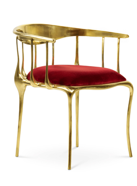 意式极简纯铜餐椅轻奢家用bocadolobo北欧设计师餐椅酒店靠背椅子