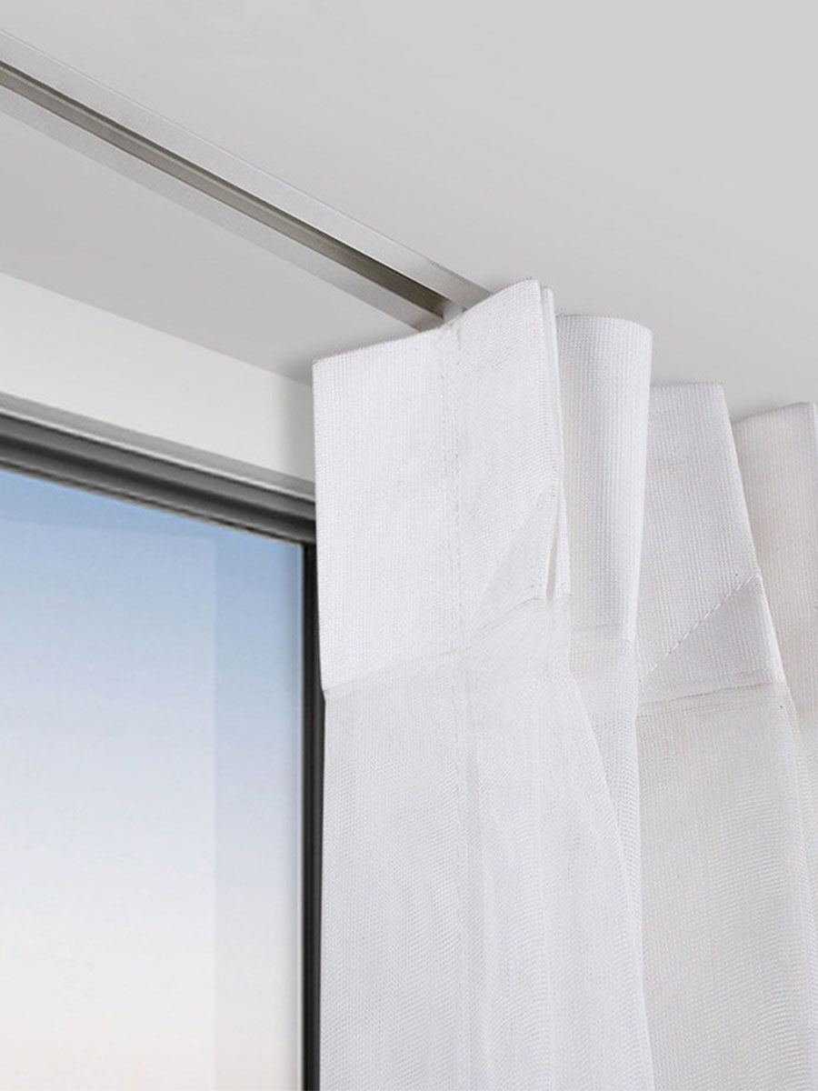 内嵌式窗帘轨道隐藏式滑轨客厅卧室铝合金超薄顶装直轨弯轨蛇形帘