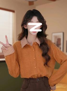 荔枝Lizhi复古港风黄色毛衣针织开衫女秋冬季韩系慵懒风长袖上衣