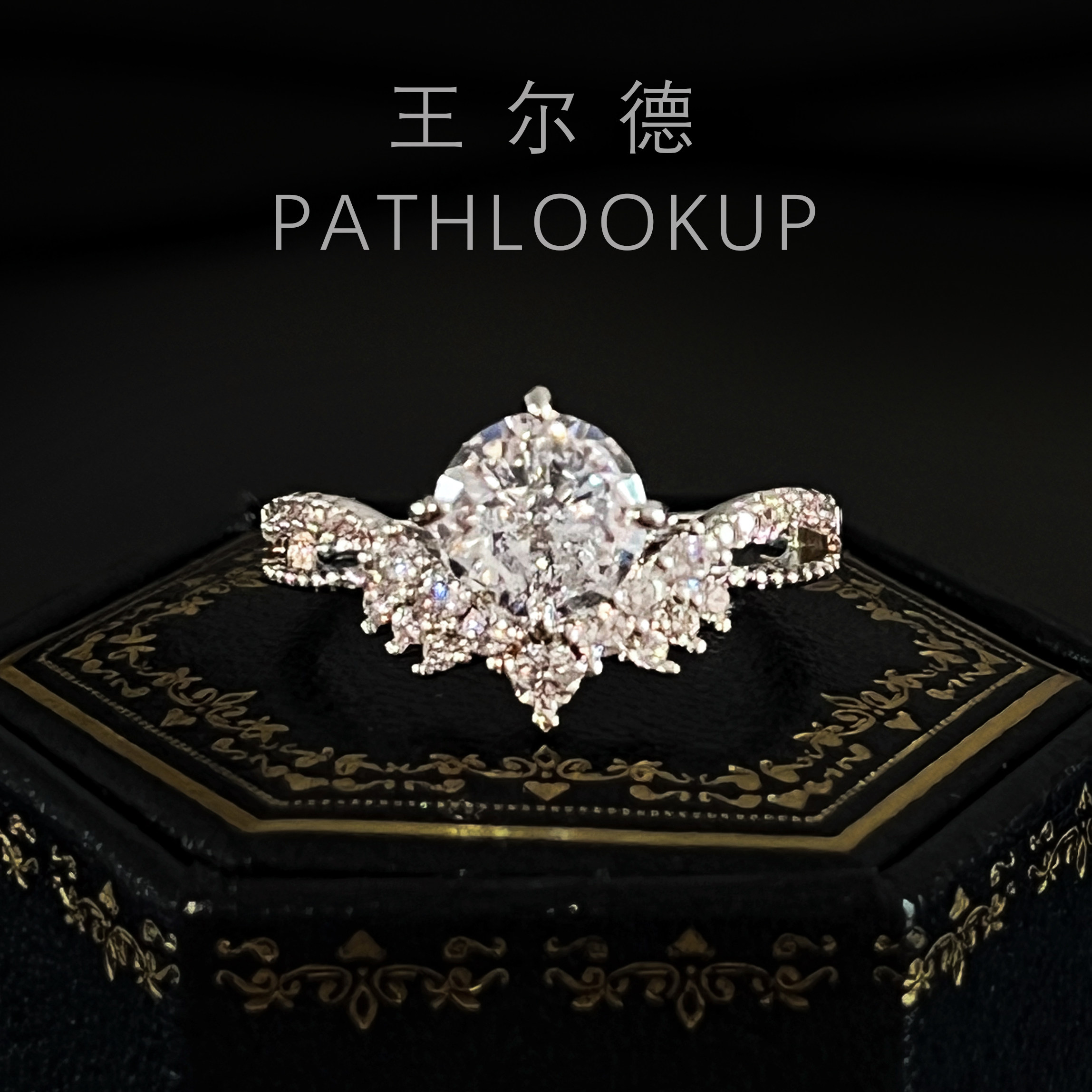 1克拉皇冠v型蕾丝圆形冰花切图片