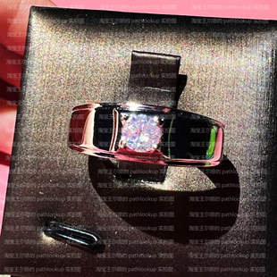 镀18K金25分高碳钻石戒指男 简约光璧四爪男士钻戒婚礼仿真道具